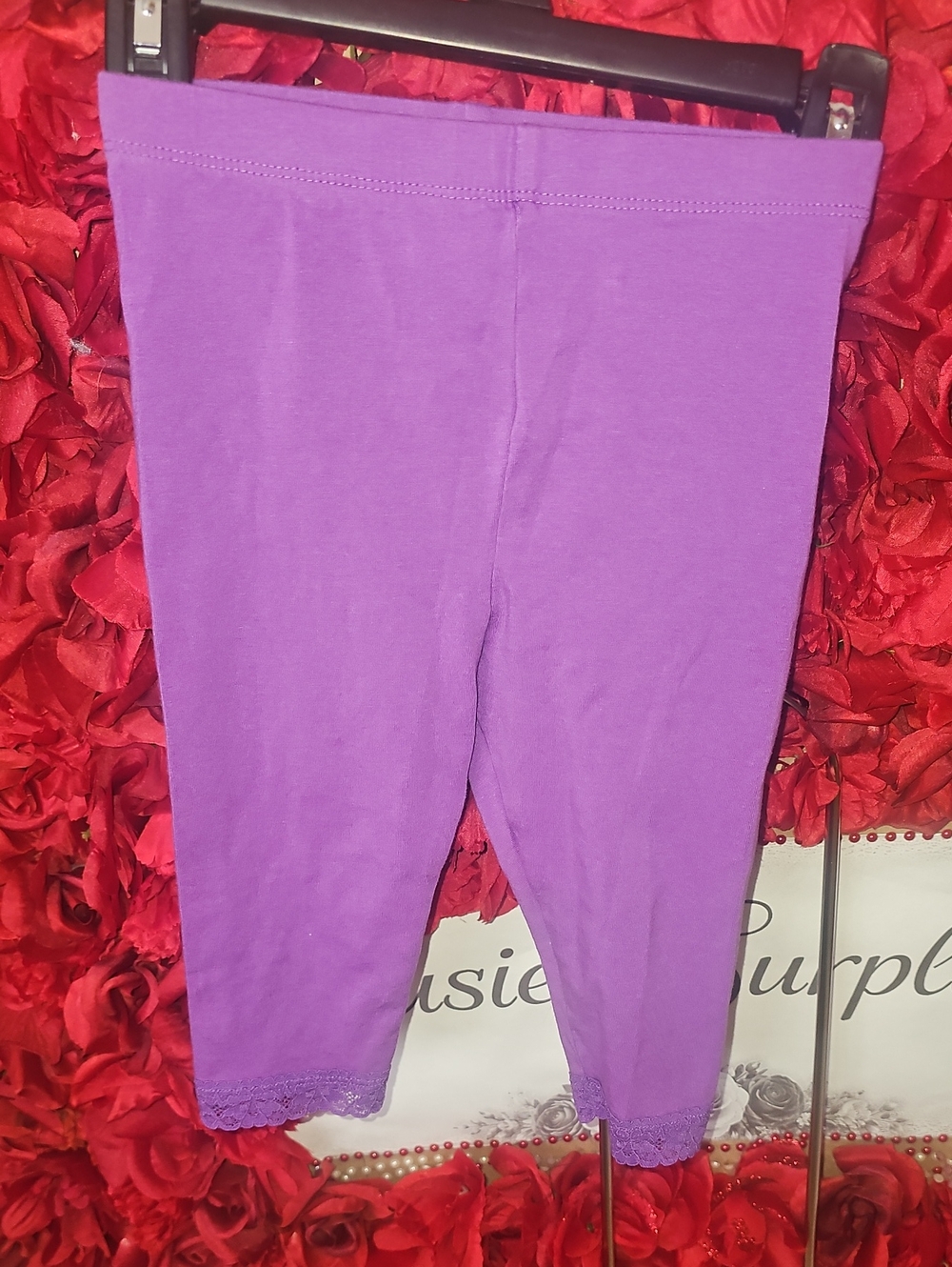 The Children's Place Purple Capri Leggings with Lace Trim Size 4T